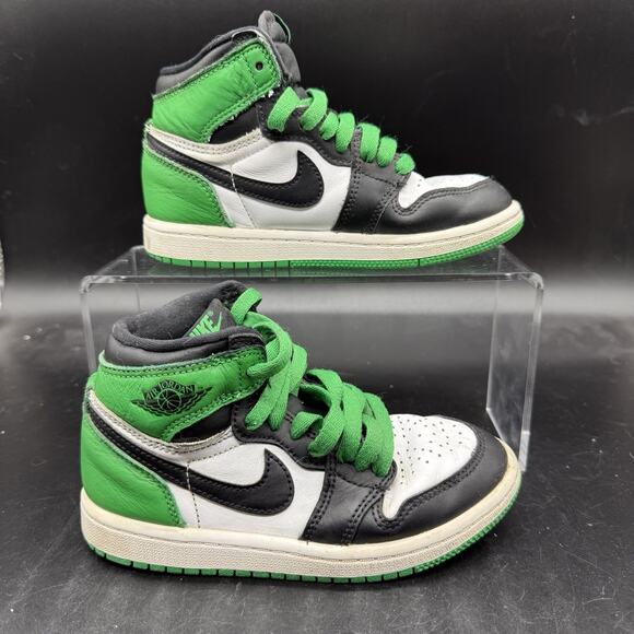 Nike Air Jordan Retro 1 High OG PS Lucky Green Sneakers FD1412-031 Kids Size 12C - Picture 1 of 8